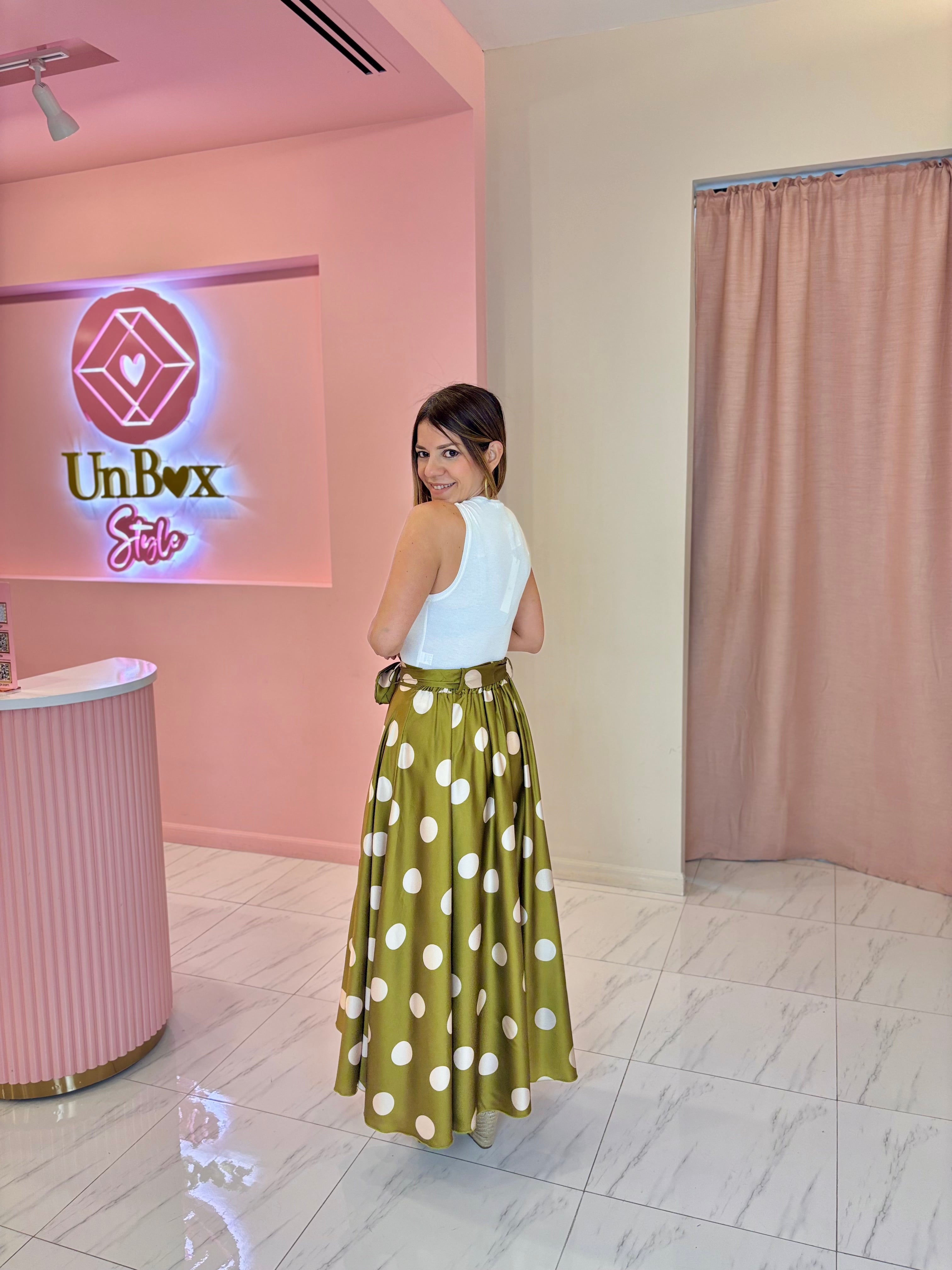 Mikaela Polka Skirt🇮🇹💚🤍