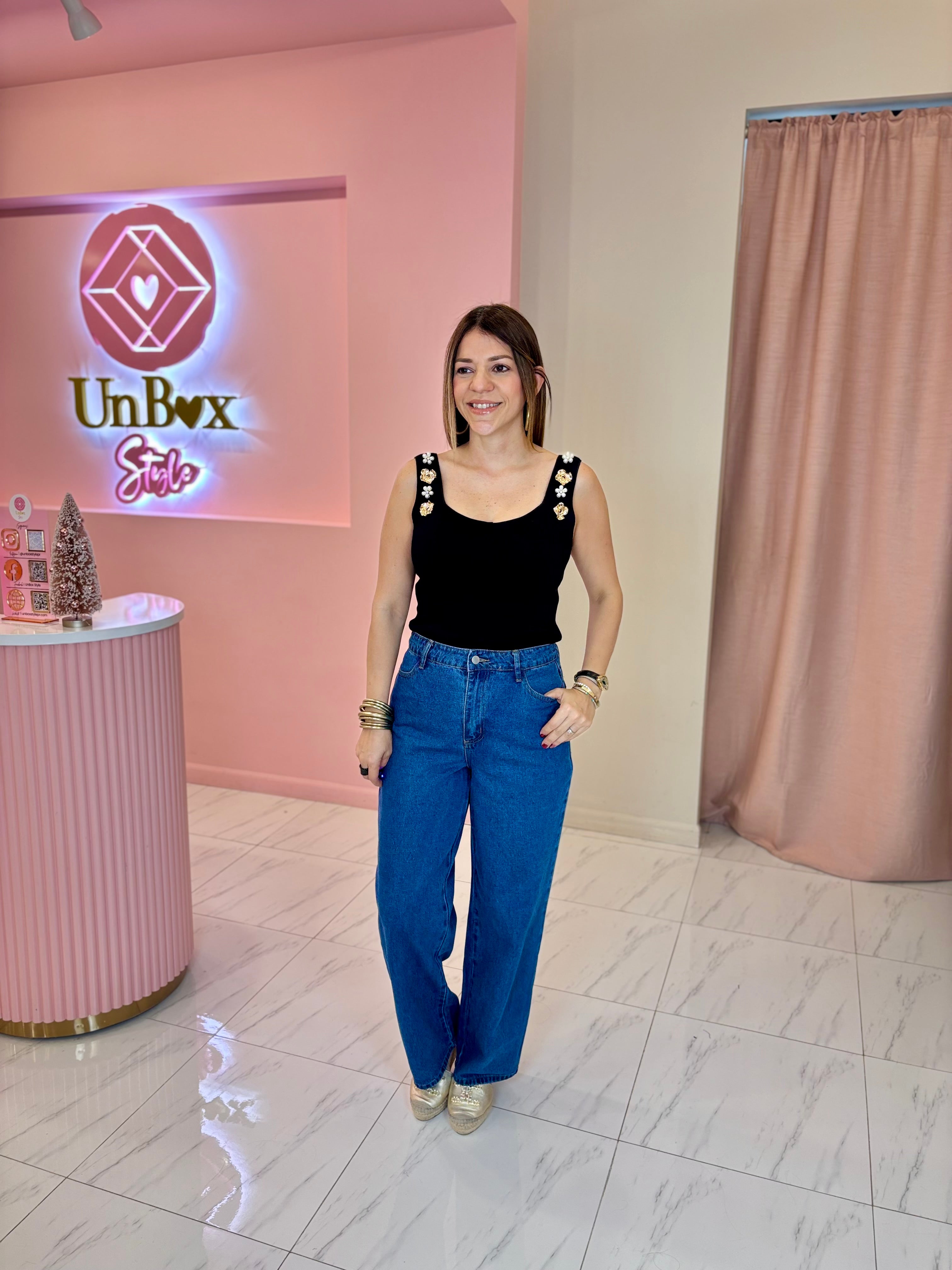 1006-Scallop Denim Pants