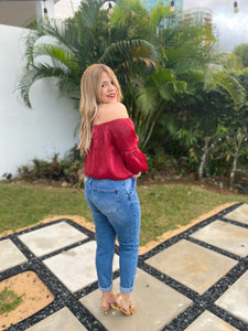 Elena Burgundy Blouse
