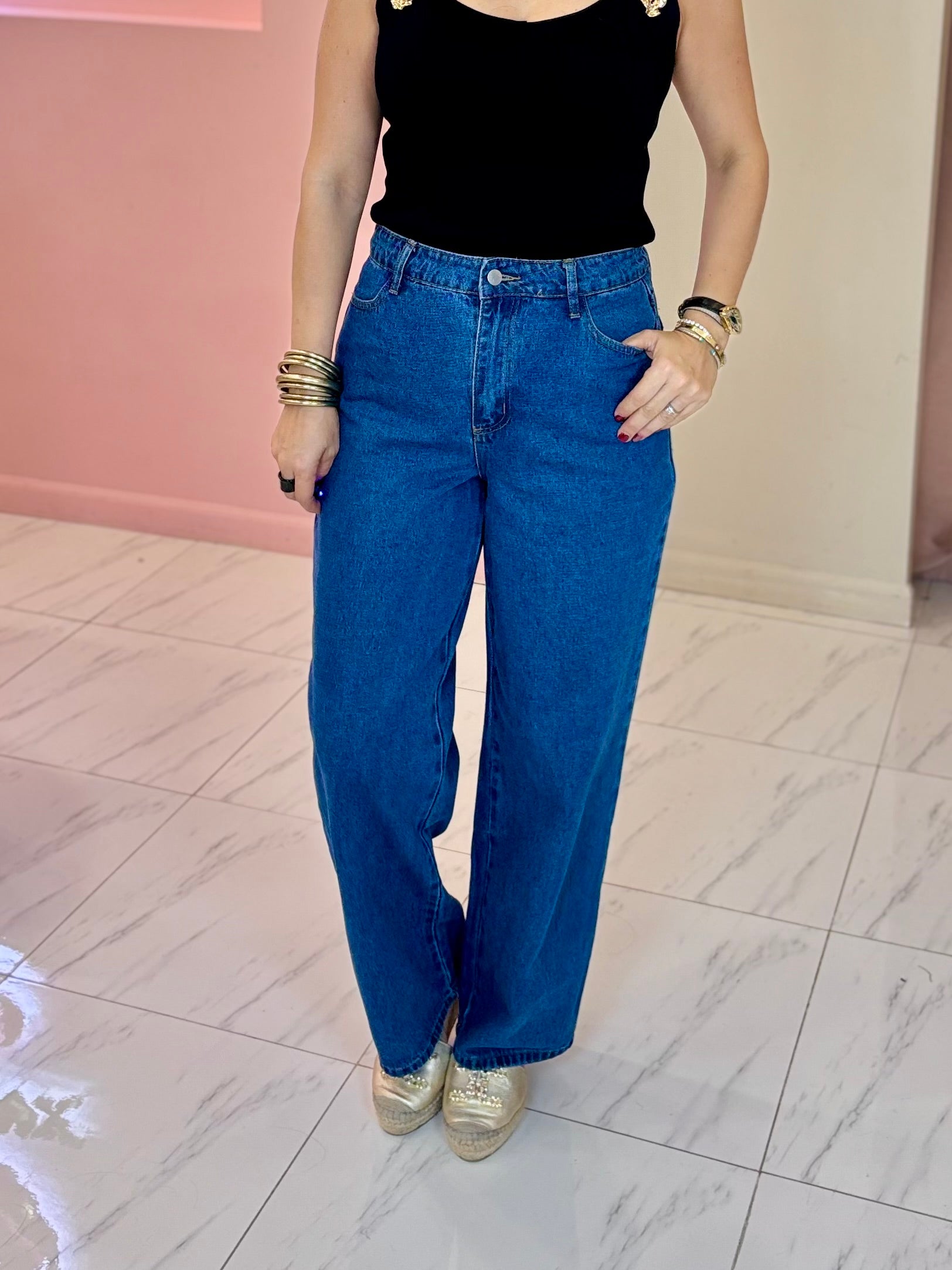 1006-Scallop Denim Pants