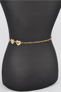 Metal Heart Chain Belt