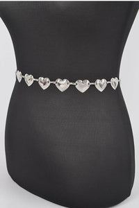 Metal Heart Chain Belt