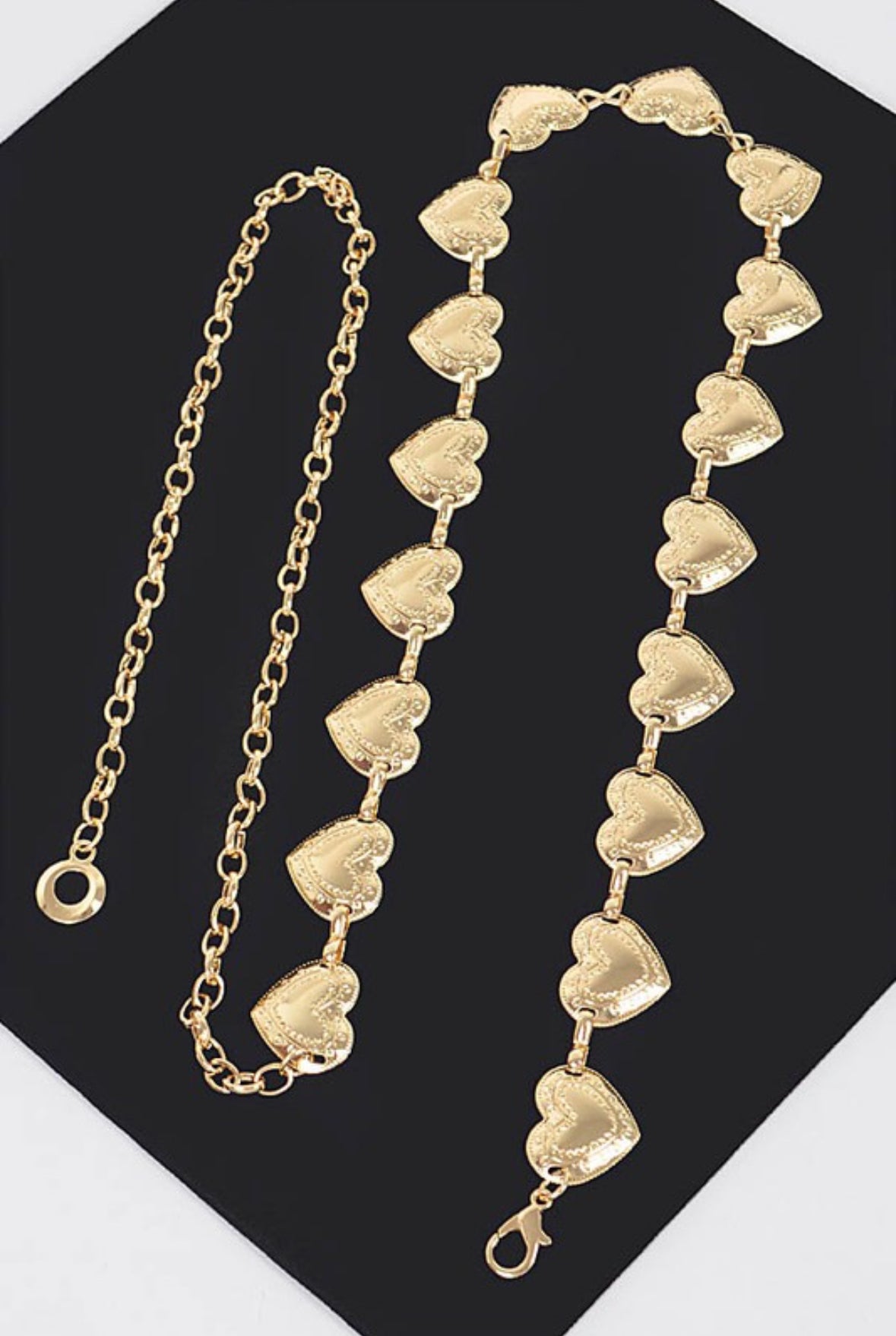 Metal Heart Chain Belt