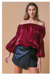 Elena Burgundy Blouse