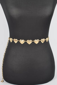 Metal Heart Chain Belt