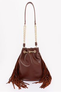 111-Fringe Bucket Bag