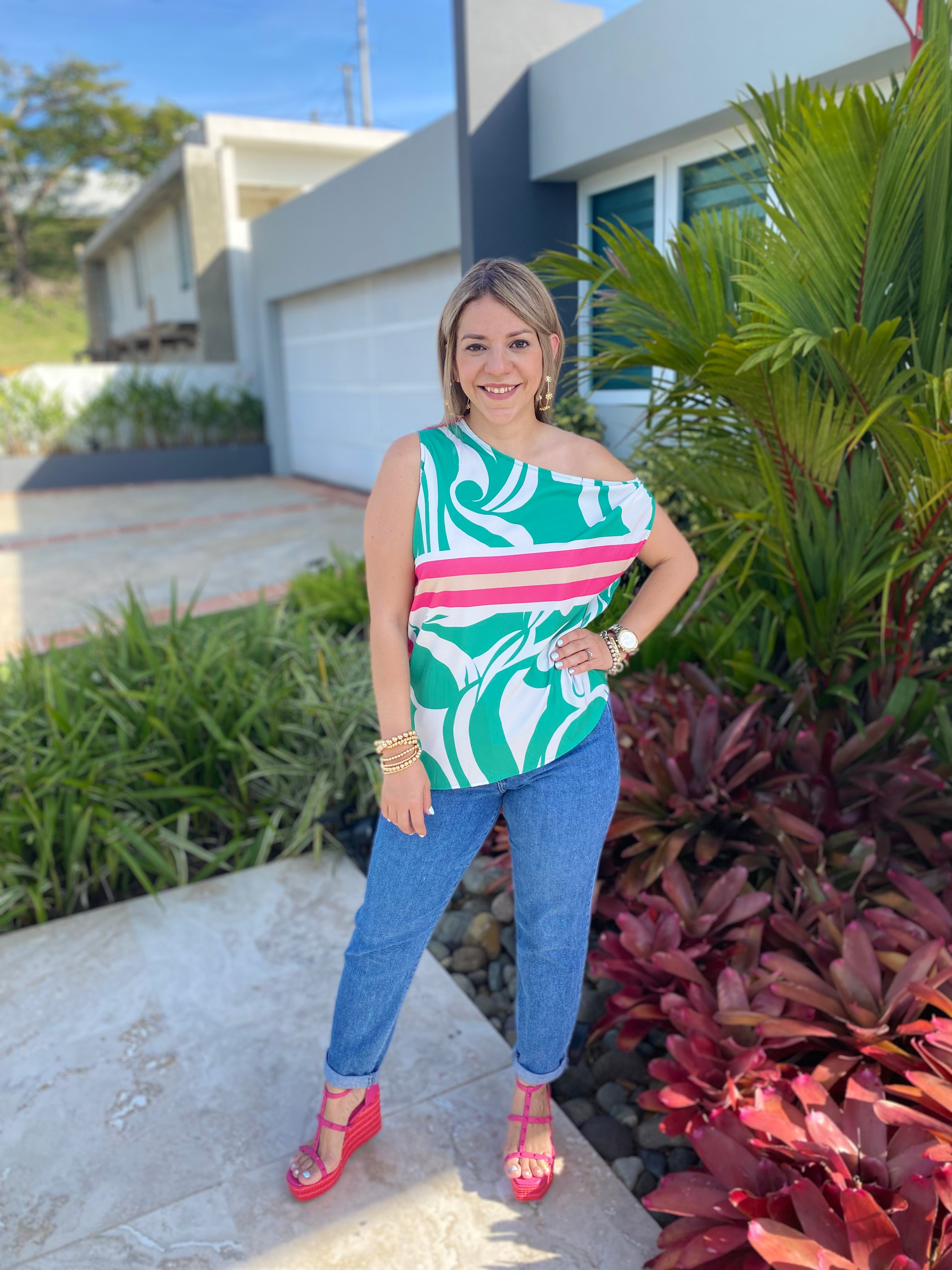 Sicilia Scarf Asymmetrical Top