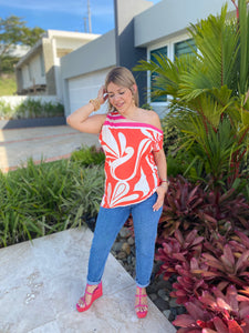 Sicilia Scarf Asymmetrical Top