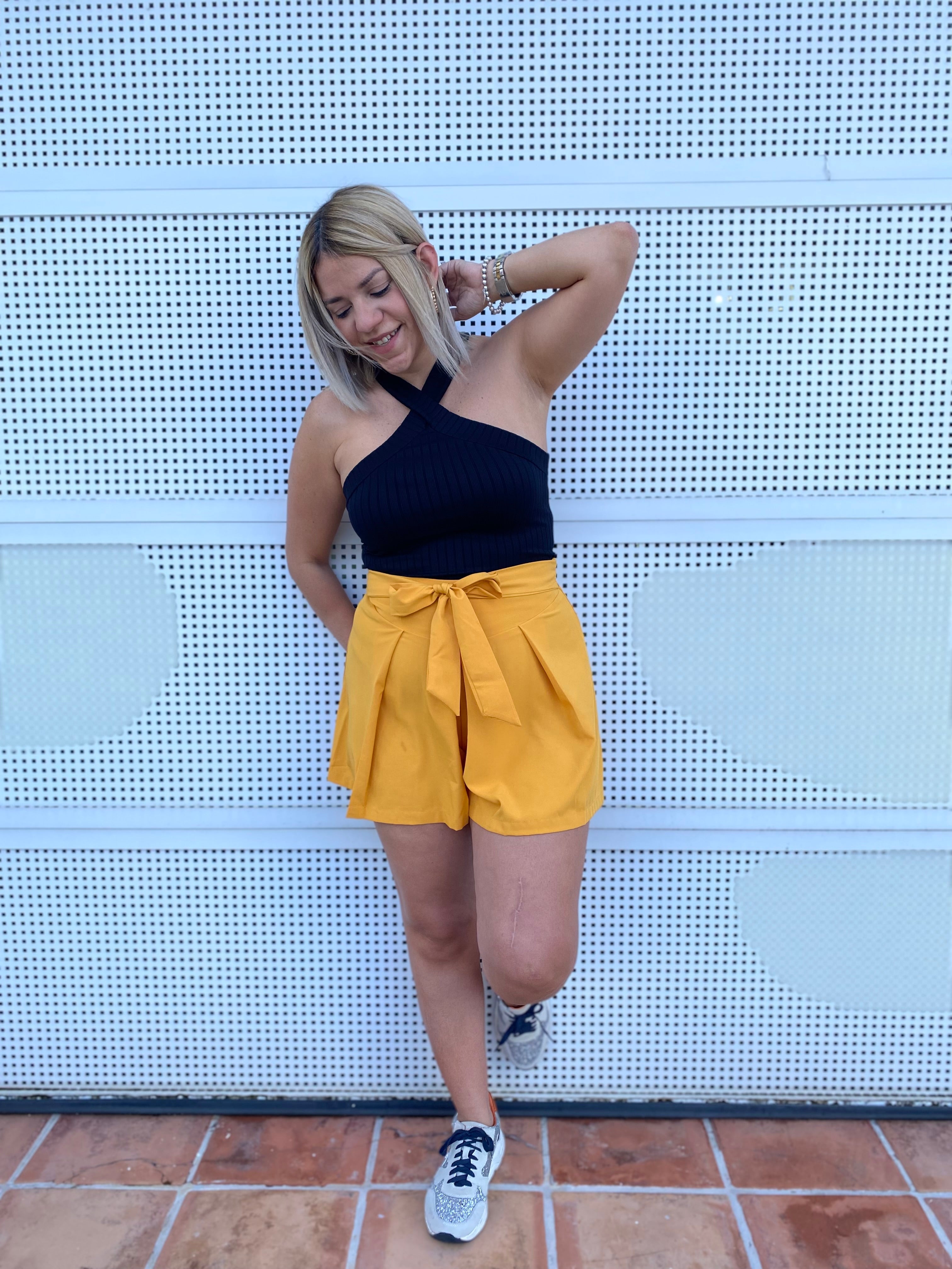 Mustard Bow Skort