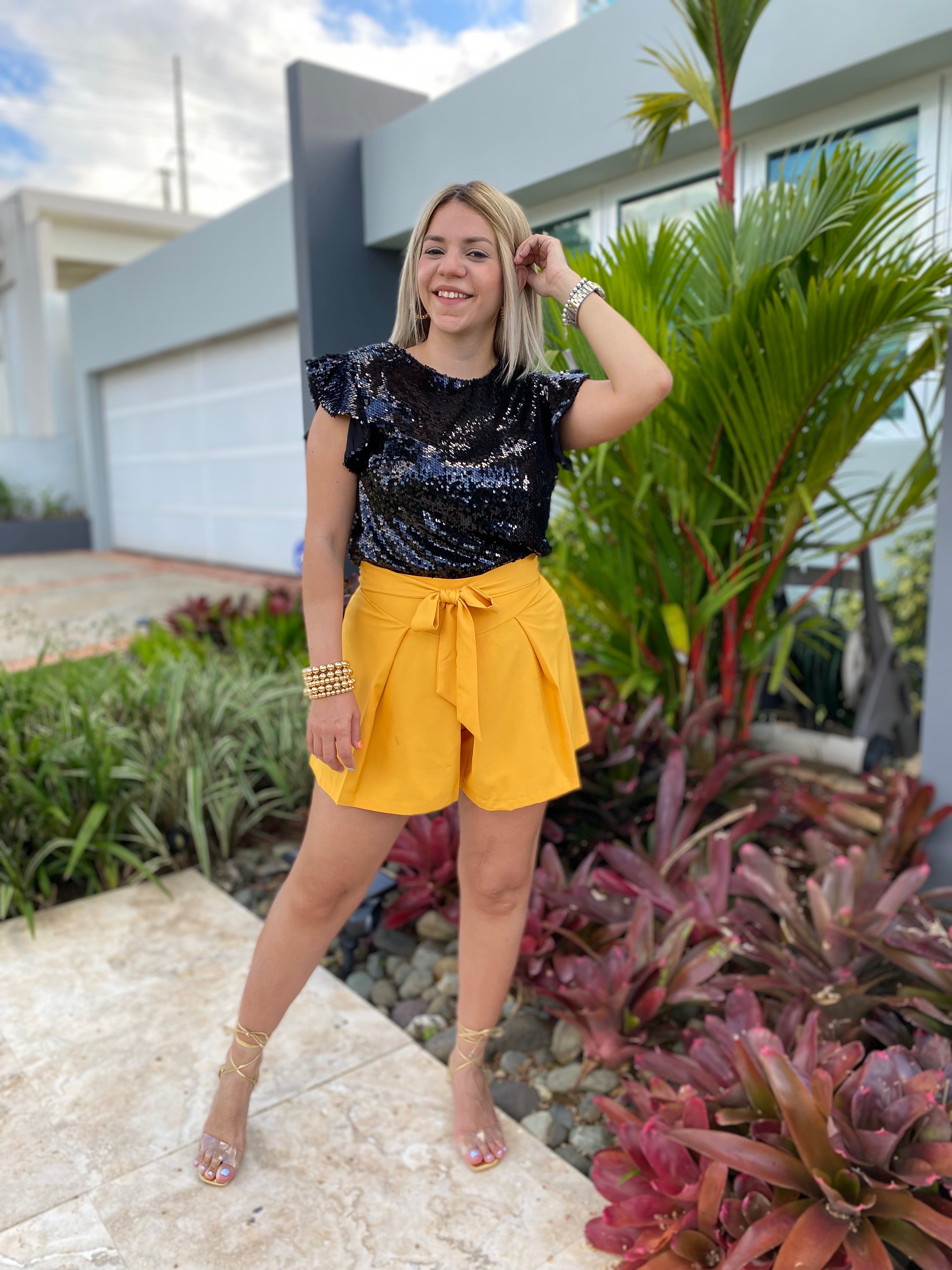 Mustard Bow Skort